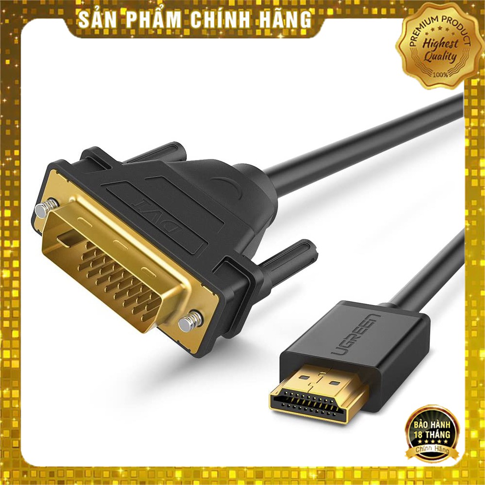 Ugreen 30116 - Cáp chuyển đổi HDMI sang DVI-D 24+1 dài 1m chính hãng - HapuStore