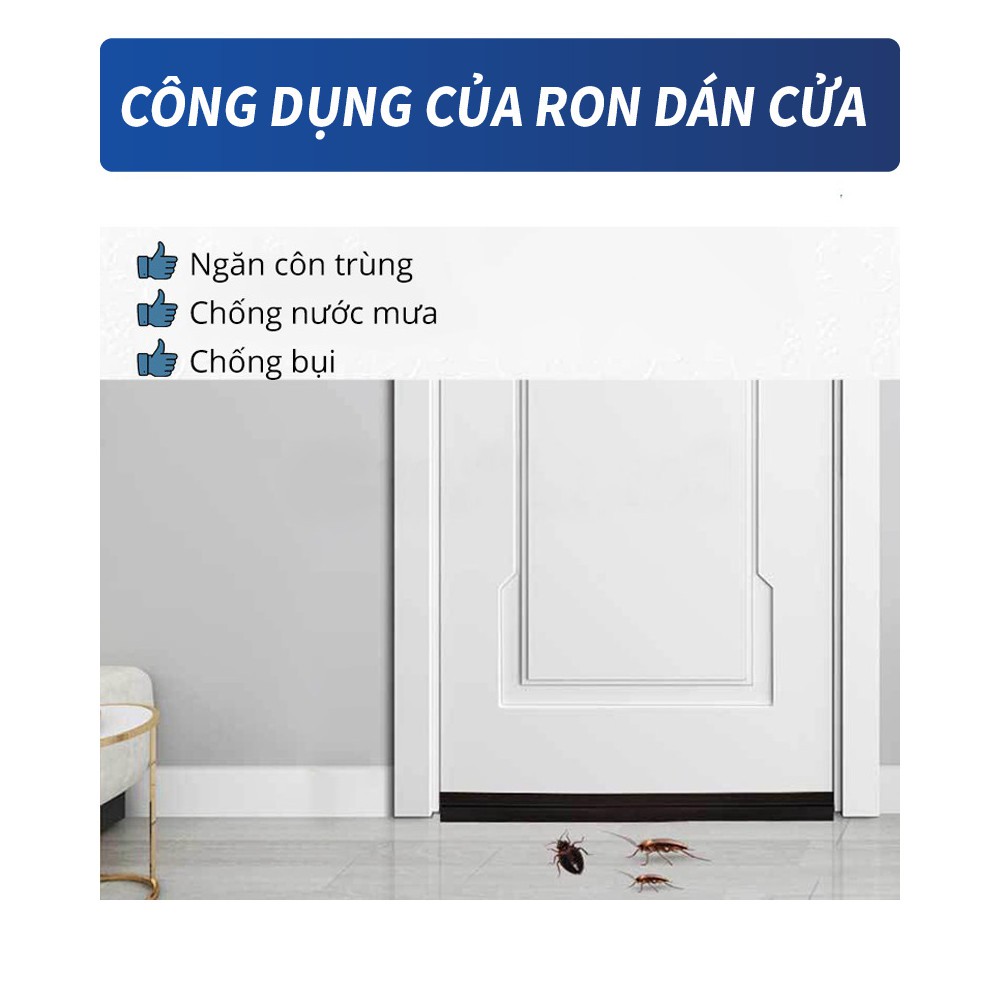 Thanh Ron Chắn Chặn Cửa 1 Mét, Dán Chân Cửa, Miếng Chặn Cửa Chống Gió Lùa Cách Âm Giữ Nhiệt Điều Hòa