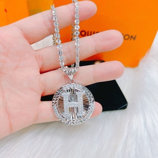 Dây chuyền mặt H mạ bạch kim