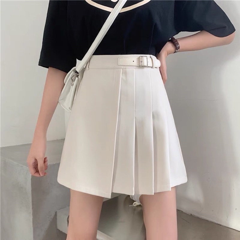 CHÂN VÁY XẾP LY NGẮN PHỐI ĐAI LỆCH HOTHIT 2021 | BigBuy360 - bigbuy360.vn