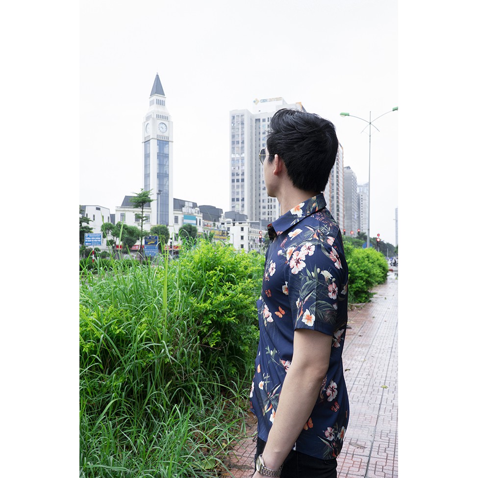 Áo Sơ Mi Nam Tay Ngắn Họa Tiết  Adoris Sơ Mi Nam OT 01 Chất Liệu Lụa Đũi Sang Trọng Phù Hợp Với Mọi Lứa Tuổi