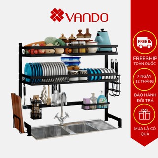 Giá kệ chén bát đa năng thông minh VANDO để bát đũa chén đĩa sơn tĩnh điện không han gỉ