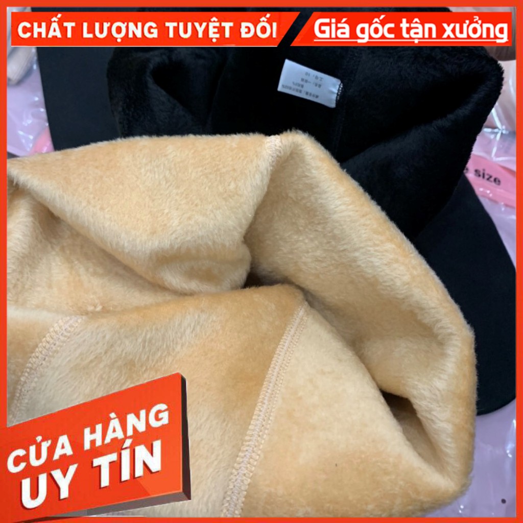 Quần Tất Lót Lông Cho Nữ Cả Bàn Chân 2 Màu Đen Da Chất Dày