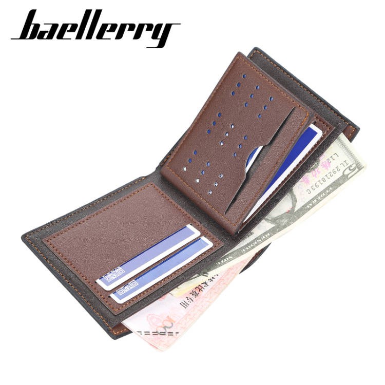 Ví Da Ngắn Baellerry Nhiều Ngăn Đựng Thẻ Cho Nam