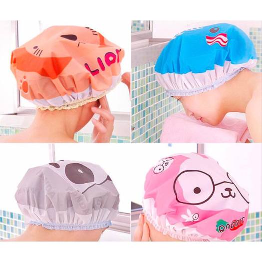 Mũ tắm trùm tóc nhiều hình cute