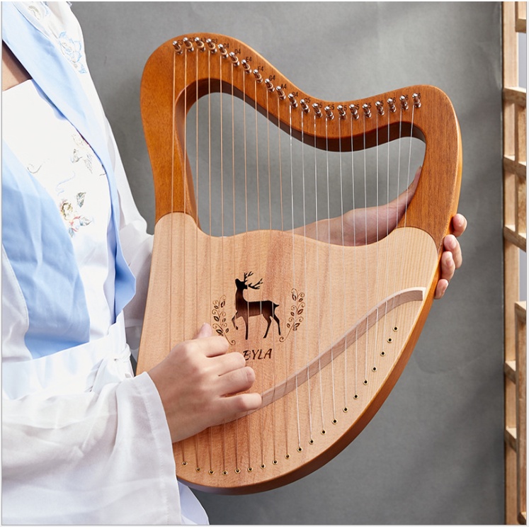 [LYRE 16 DÂY CEGA TRÒN] Đàn hạc cầm tay LYRE HARP CEGA-IM023 đày đủ phụ kiện 16 DÂY Âm vang phím chuẩn