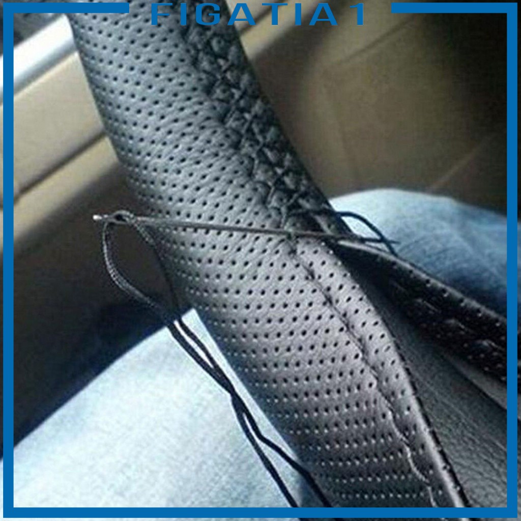 Vỏ Bọc Vô Lăng Xe Hơi Bằng Da Thật 15 inch Chống Trượt Thoáng Khí Không Mùi DIY