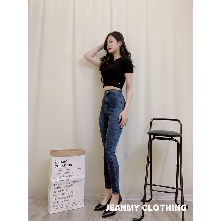 Quần jean nữ lưng cao hai màu xanh đậm, nhạt, quần jean ôm lưng cao nữ co dãn tại Jeanmy Clothing | BigBuy360 - bigbuy360.vn