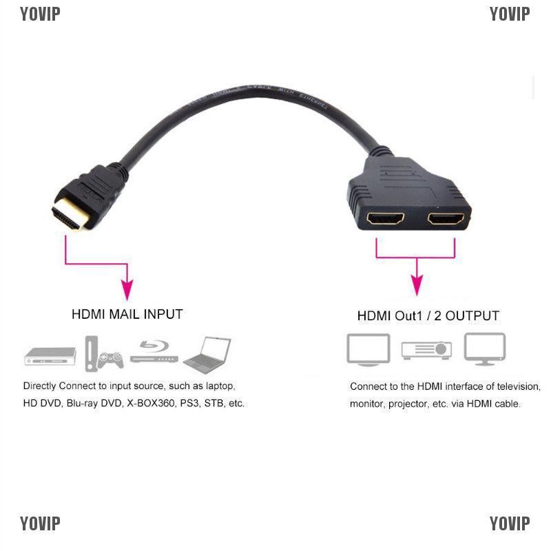Dây cáp chia 2 cổng kj 1080P HDMI | BigBuy360 - bigbuy360.vn