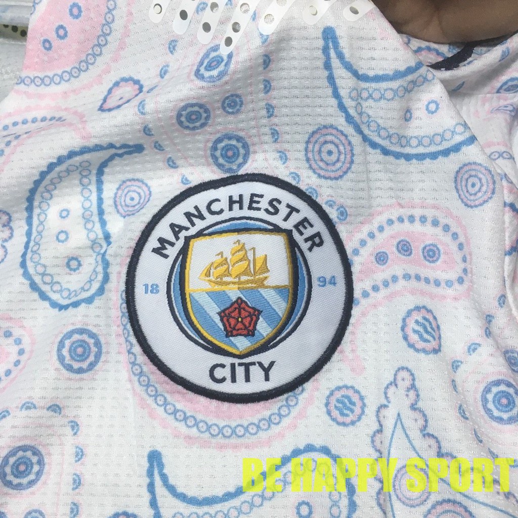 [TẶNG BÌNH GIỮ NHIỆT] Áo Đá Banh Đẹp Mancity Trắng Hồng Vải Thái Gai Lưới Cực Mát - Đặt Áo Bóng Đá PP bởi Tik Shop 68