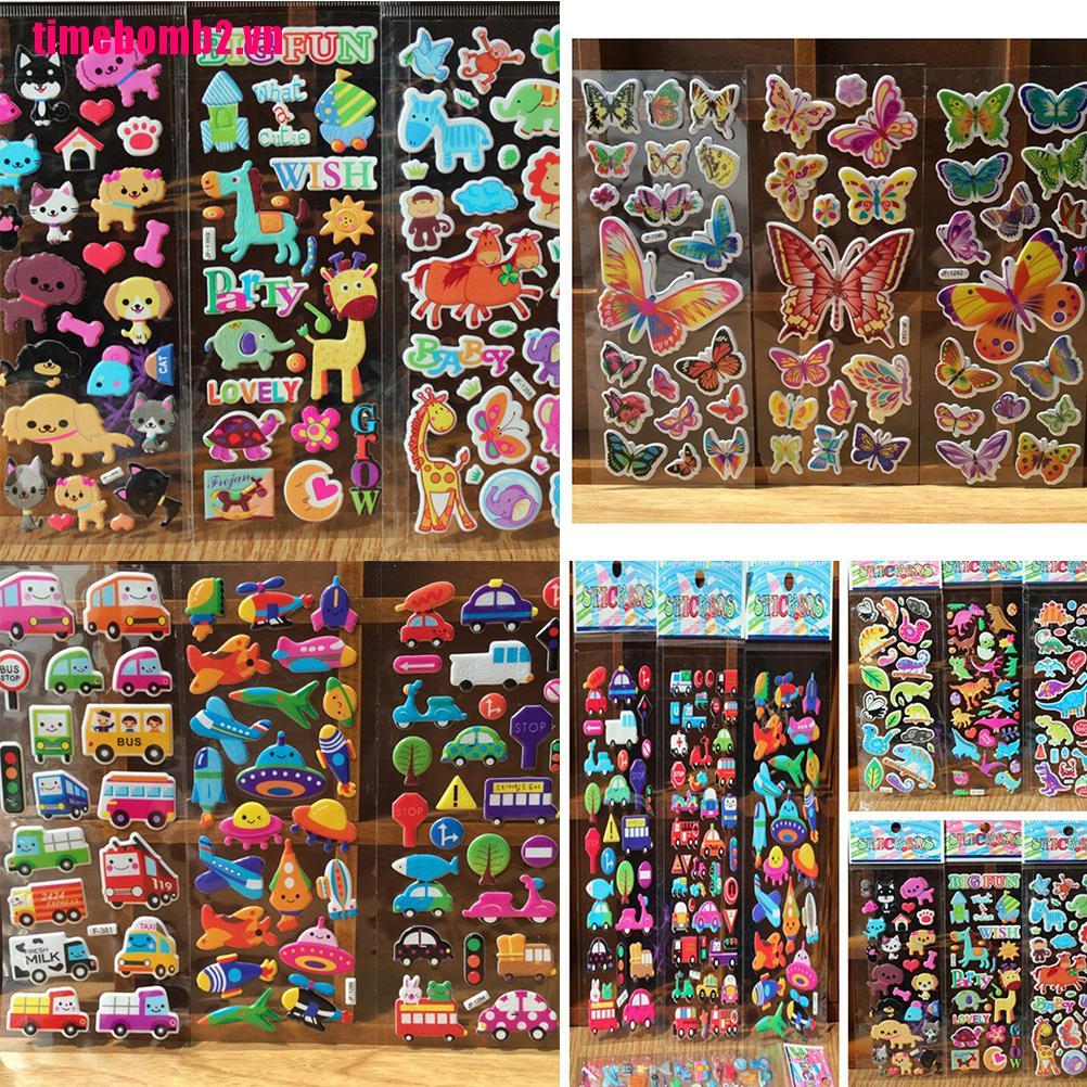 Bộ 10 Miếng Dán Hoạt Hình 3d Dễ Thương