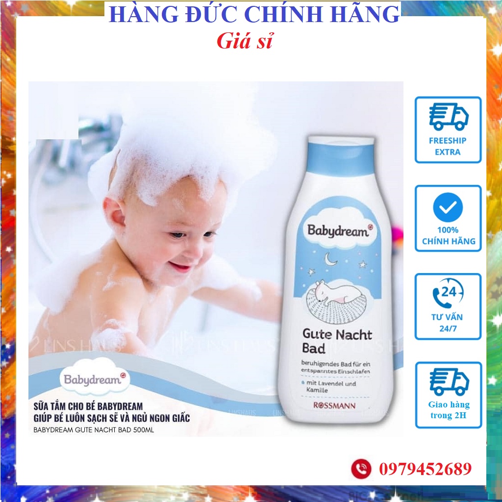 [Nhập Khẩu 100%] Sữa tắm BabyDream Gute nacht bad Nội địa Đức Giúp bé ngủ ngon