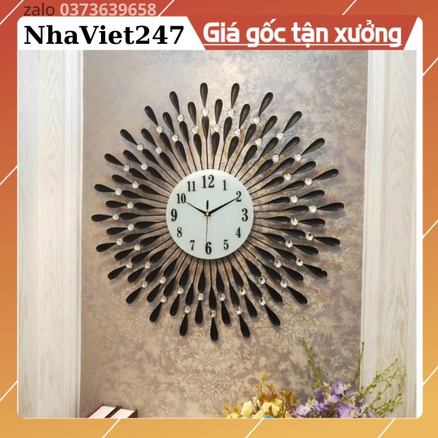 Đồng Hồ Treo Tường Trang Trí mã 1245-Kt 70cm-tranh 3d kim loại,decor tường đẹp,giá rẻ-quà tặng ý ngĩa-bh 5 năm