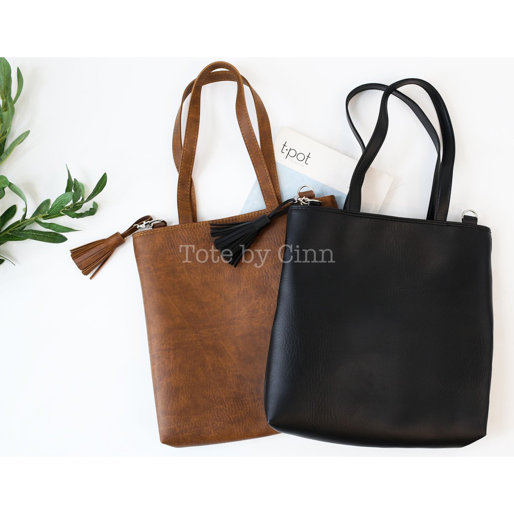 Túi Tote Da cho Nữ CINN Bags xách tay đeo chéo phù hợp công sở đi học cỡ lớn vừa A4