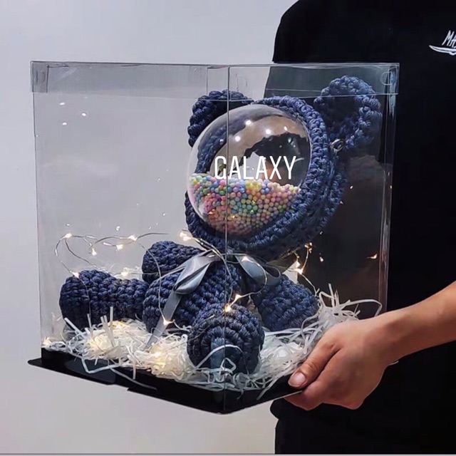 Hộp quà túi gấu mặt kính (gấu đan sẵn)