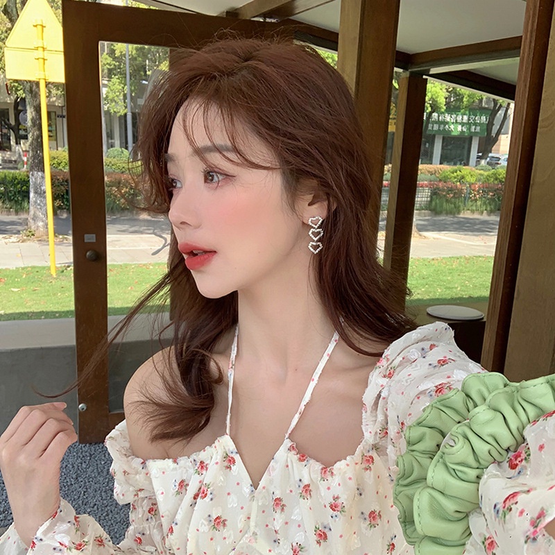 Bông Tai Mạ Bạc 925 Dáng Dài Phối Tua Rua Phong Cách Hàn Quốc 2022