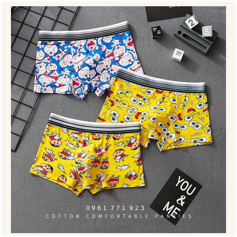 Quần lót nam Hoạt hình doremon siêu nhân boxer cute - Quần sịp ngộ nghĩnh độc và lạ chất cotton cao cấp