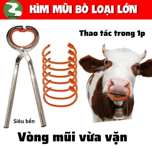 Kìm bấm mũi bò loại lớn 41cm Pakistan vòng nhựa DN34