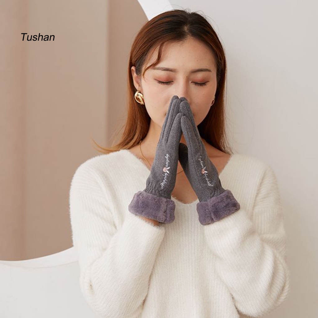 1 Đôi Găng Tay Lái Xe Chống Gió Dày Dặn Cho Nữ