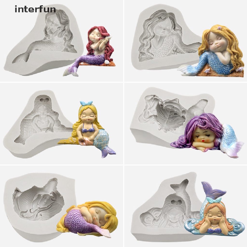 Khuôn silicone làm bánh tạo hình nàng tiên cá 3D độc đáo