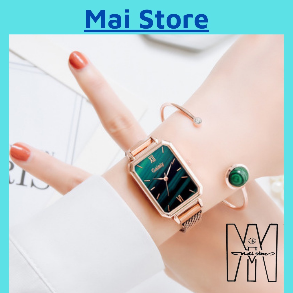 Đồng hồ nữ đeo tay mặt vuông đẹp, dây đai lưới phiên bản hàn quốc giá rẻ dành cho học sinh,sinh viên.