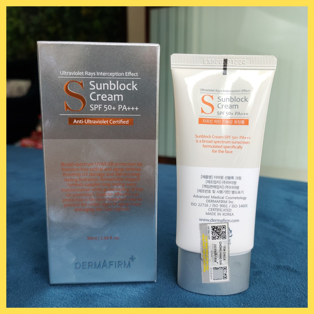 KEM CHỐNG NẮNG HỖN HỢP TRẮNG SÁNG SUNBLOCK CREAM DERMAFIRM | BigBuy360 - bigbuy360.vn