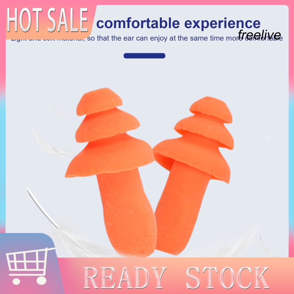 Rcp| 1 Cặp Nút Bịt Tai Ba Lớp Cách Âm Chống Thấm Nước Nhỏ Gọn Bằng Silicone Cho Làm Việc