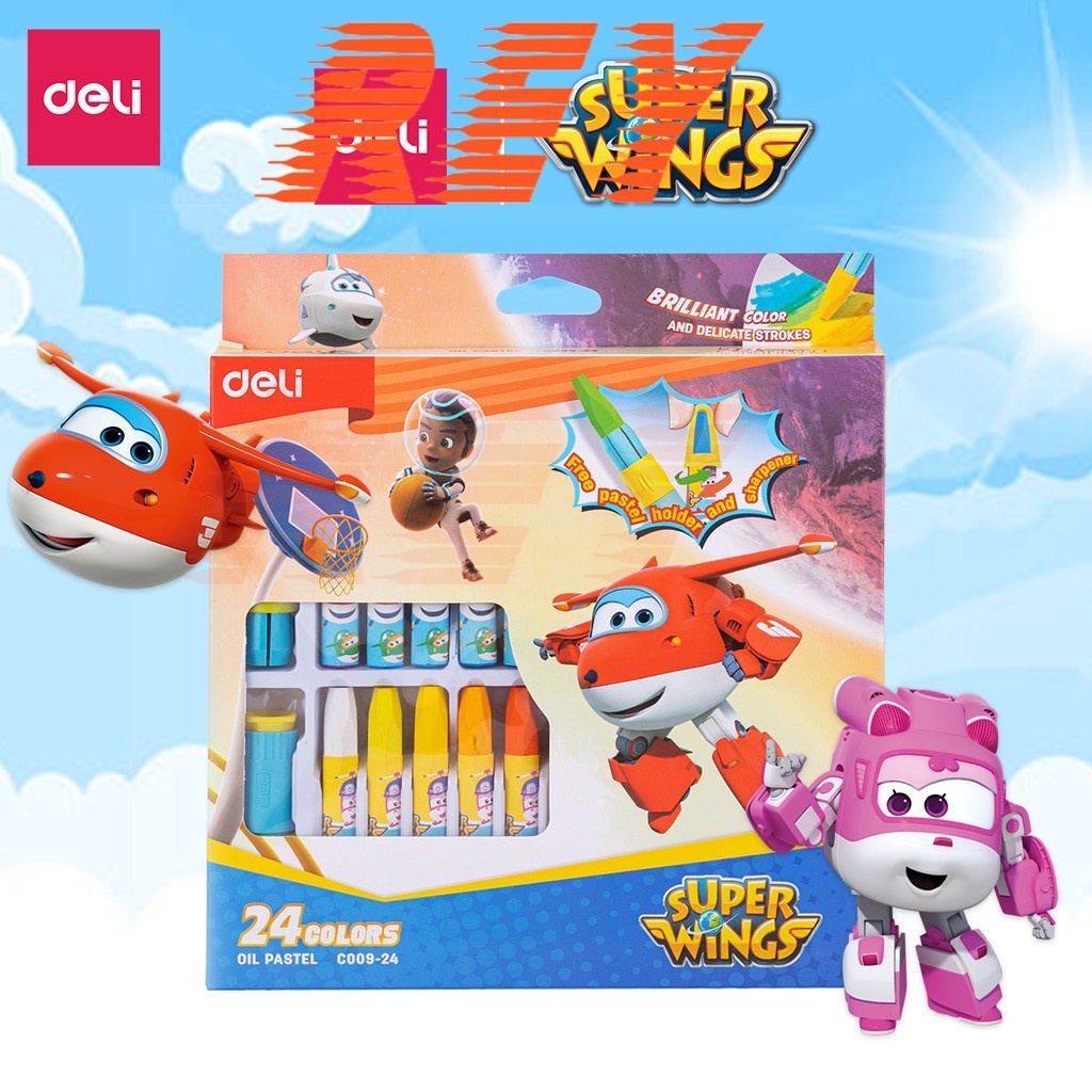 [Giao hoả tốc] Sáp dầu Super Wings Deli 12 màu 18 màu 24 màu C009-12 c009-18 c009-24