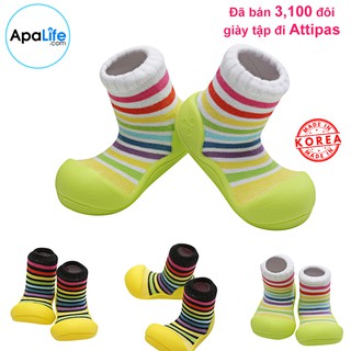 Giày tập đi Attipas Rain Bow - Xanh AT039 /Vàng AT040 nhập Hàn Quốc - cho bé trai /bé gái từ 3 - 24 tháng: đế mềm
