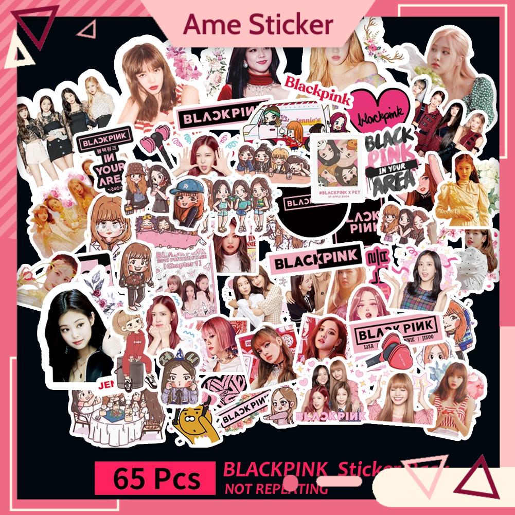 Combo 50 Sticker BLACKPINK CHIBI hình dán chống nước dán mũ bảo hiểm, laptop, vali, điện thoại