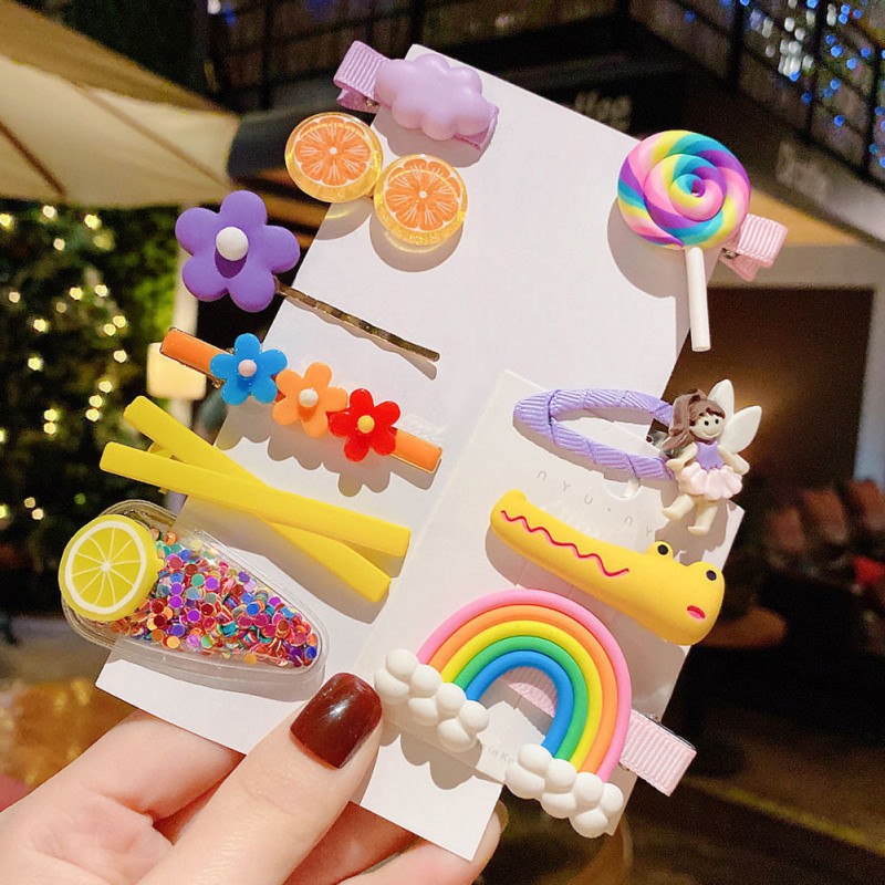 Set 10 Kẹp Tóc Hình Kẹo Mút Dễ Thương Cho Bé Gái