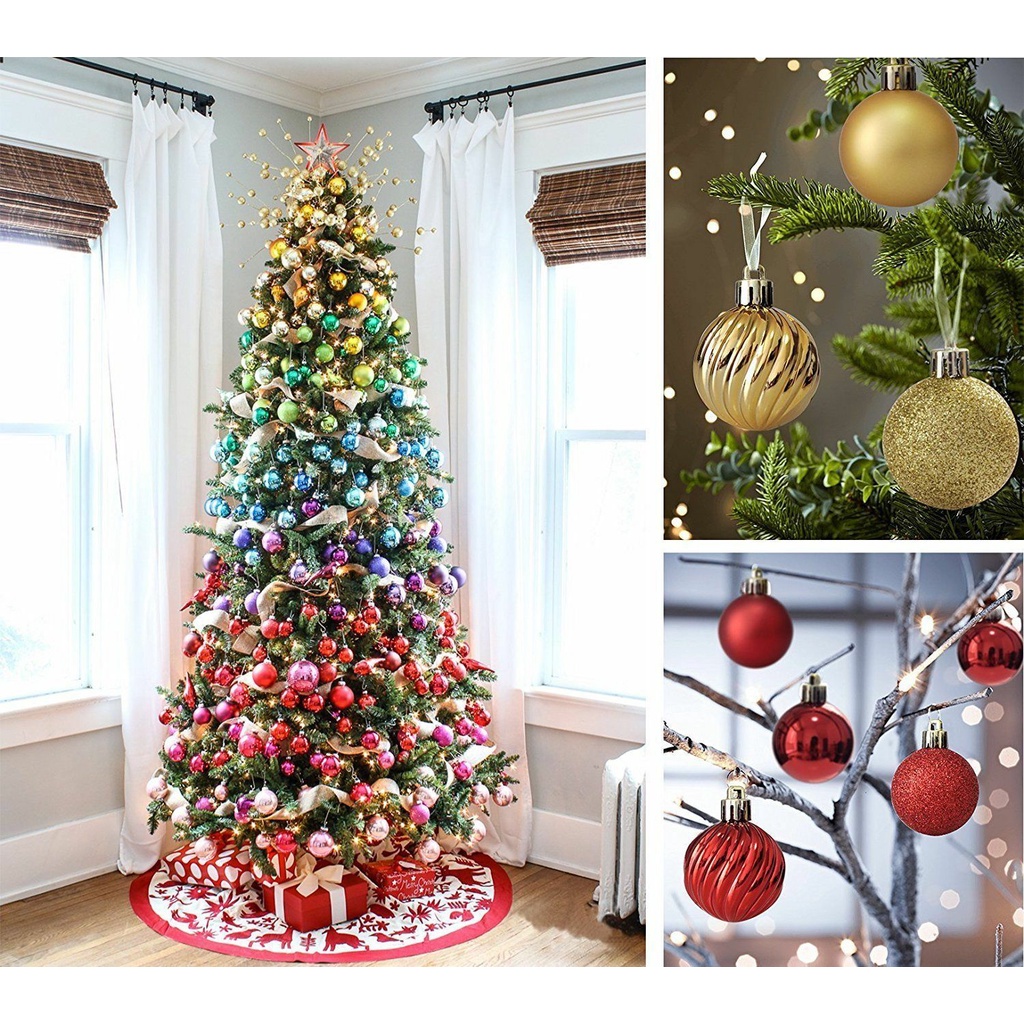 Bộ 24 Trái Châu 3cm Trang Trí Cây Thông Noel