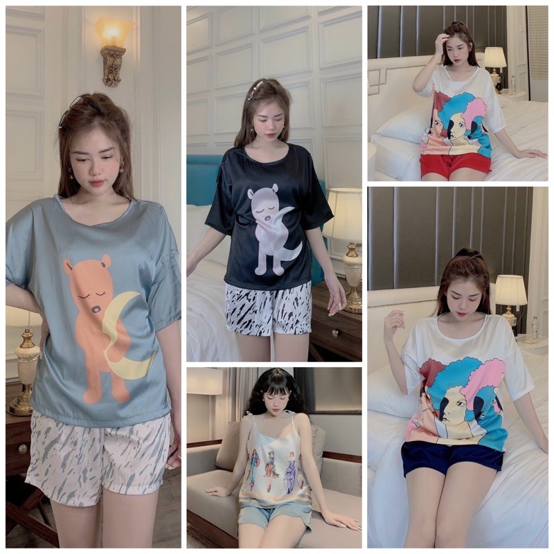 (FREESIZE TỪ 58kg TRỞ XUỐNG) ĐỒ BỘ MẶC NHÀ, PIJAMA, BỘ ĐỒ LỤA LATIN MỀM MỊN THOÁNG MÁT
