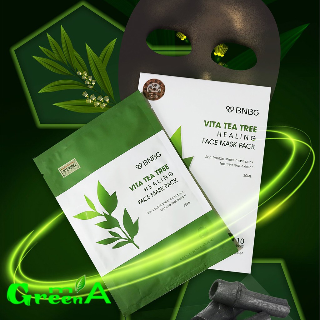 BNBG Mặt nạ tràm trà [hộp 10 miếng] BNBG Vita Tea Tree Healing Face Mask Pack [NHẬP KHẨU CHÍNH HÃNG
