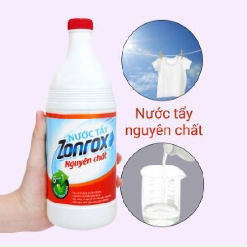 Nước Tẩy Quần Áo Zonrox Hương Chanh / Hoá Cỏ Chai 1000ML