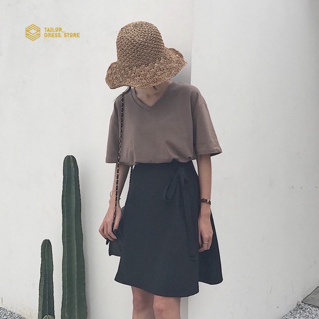 Chân Váy Chữ A Lưng Cao Màu Trơn Đính Nơ Xinh Xắn Kiểu Hàn Quốc CV15 | BigBuy360 - bigbuy360.vn