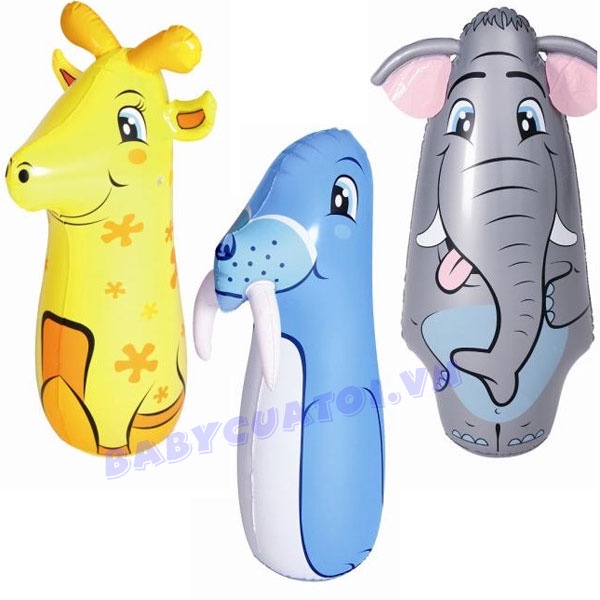 Lật Đật Bơm Hơi, Cao gần 1 mét, Có 3 mẫu hình thú