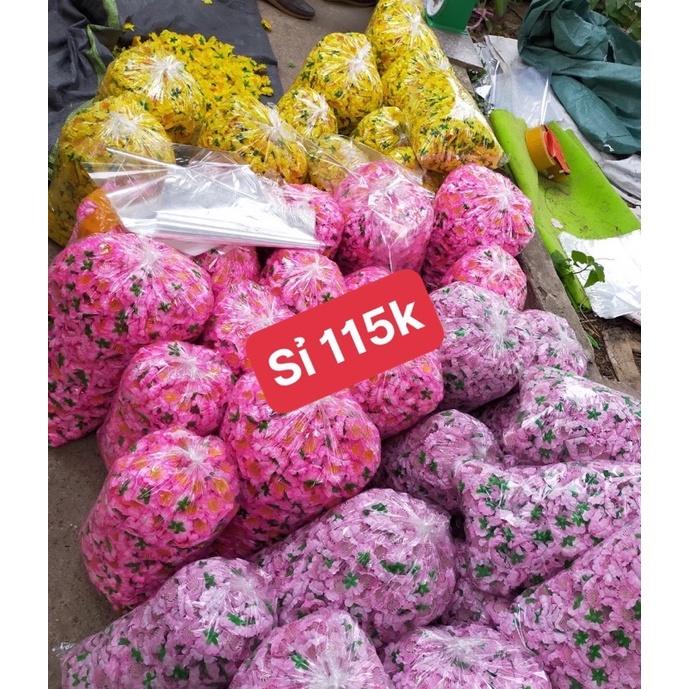 {Sỉ} Hoa đào mai giả 1kg trang trí tết hoa to đẹp dầy loại 1