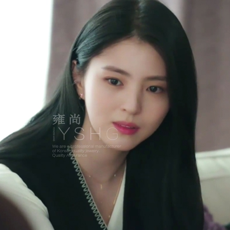 -Khuyên tai bông tai nữ đẹp bạc 925 Hàn Quốc phim Thế giới hôn nhân Han So Hee