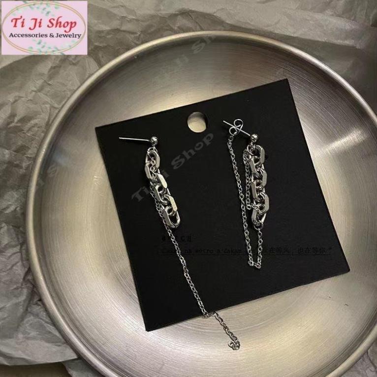 Khuyên tai dạng chuỗi không đối xứng phong cách hiphop