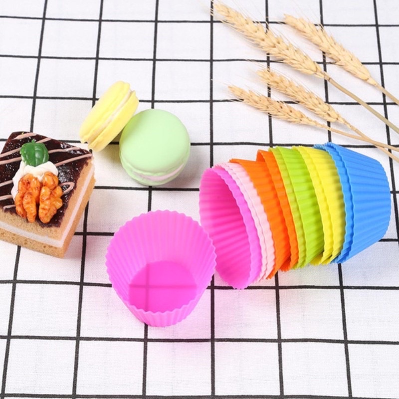 Khuôn Cupcake silicone làm bữa phụ bánh Bông lan Muffin cho bé ăn dặm