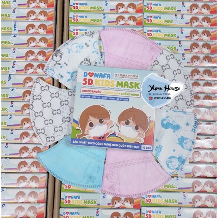 Khẩu Trang 5D KIDS MASK DONAFA Kháng Kháng Khuẩn Cho Bé 2-5tuổi