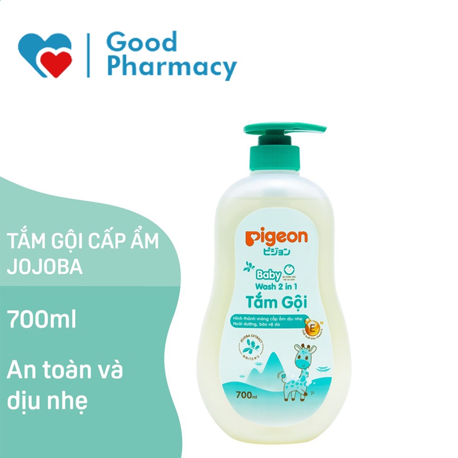 Tắm gội dịu nhẹ, an toàn cho bé Pigeon 700ml