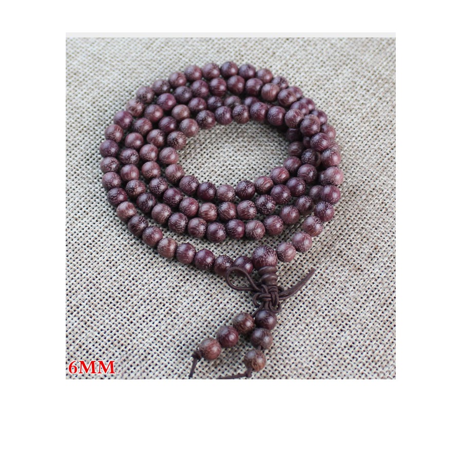 Vòng tay nam nữ 108 hạt 6-8 ly gỗ hồng VG15