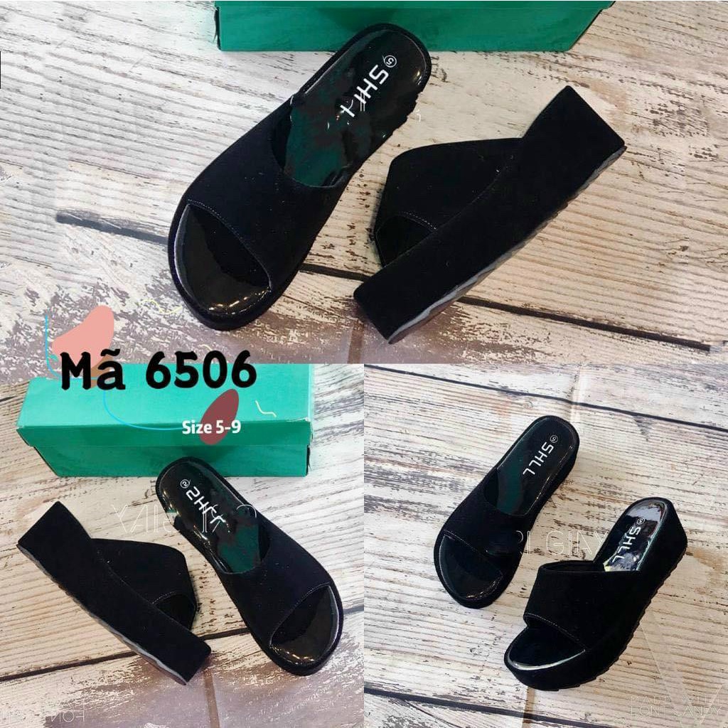 Dép Nhung Quai Ngang Chính Hãng Hộp Xanh SHLL 💥3 Cỡ Đế💥 Dép Đế Bằng Cao Cấp 506 6513 6613