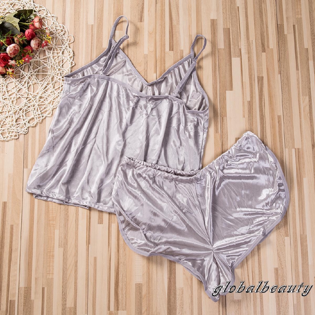 Bộ Đồ Ngủ Phi Bóng Dây Sát Nách Thiết Kế Cổ Chữ V Quyến Rũ 2019