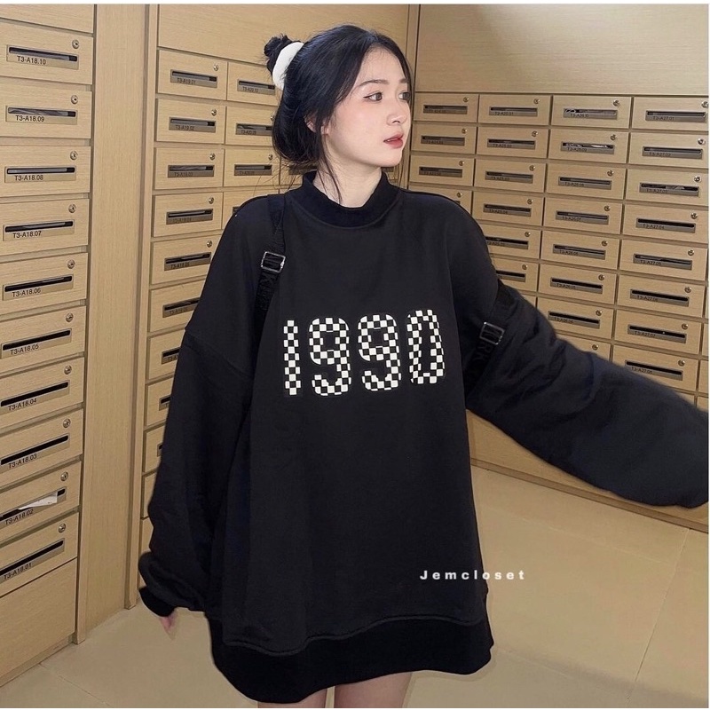 Áo nỉ số bàn cờ 1990