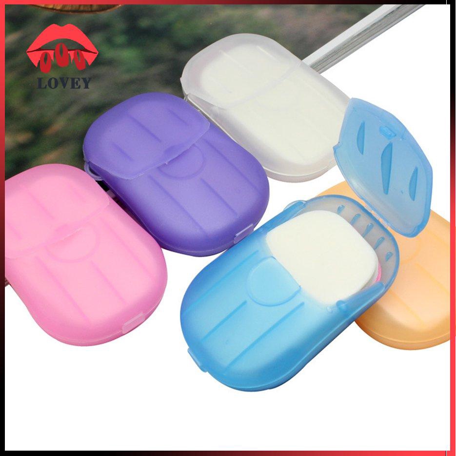 Bộ 20 xà phòng giấy dùng rửa tay tiện lợi khi du lịch ngoài trời