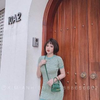 Váy len body xanh