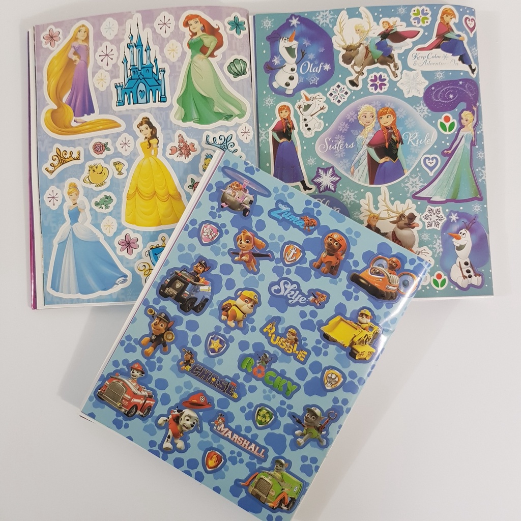 Bộ hình dán sticker công chúa, các nhân vật hoạt hình cute cho bé